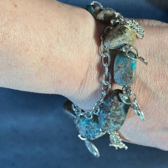 Crescent Valley Turquoise Nugget Bracelet Natural Tree of Life Elephant Owl - Picture 6 of 8